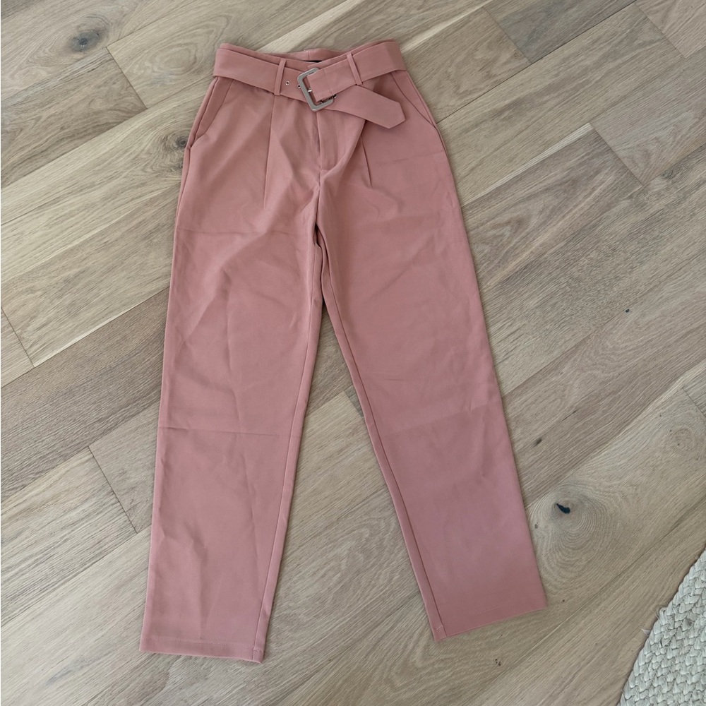 Vici Blush Pink Belted Trousers
